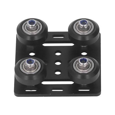 Aluminium Profile Pulley for V Slot Guide Rail Pulley 3D Printer Back Support Plate with 4 Pulleys