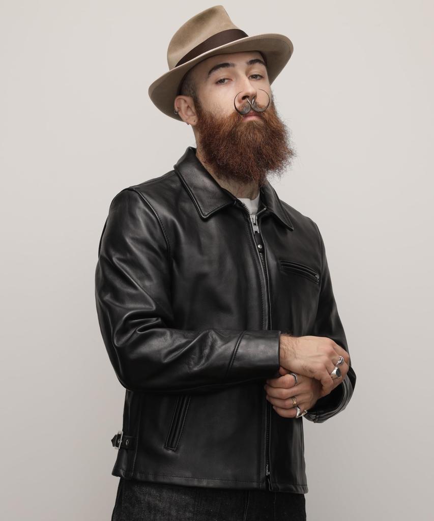 Schott 103US TRUCKER JACKET Leather Trucker Size Jacket, Men's, 34, Black, 782-5950028