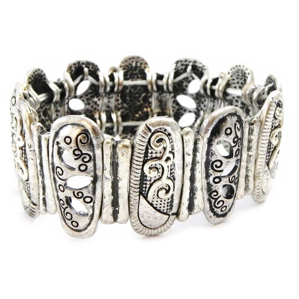 Les Trésors De Lily [I4486] - Silver 'Cunegonde' Designer Bracelet