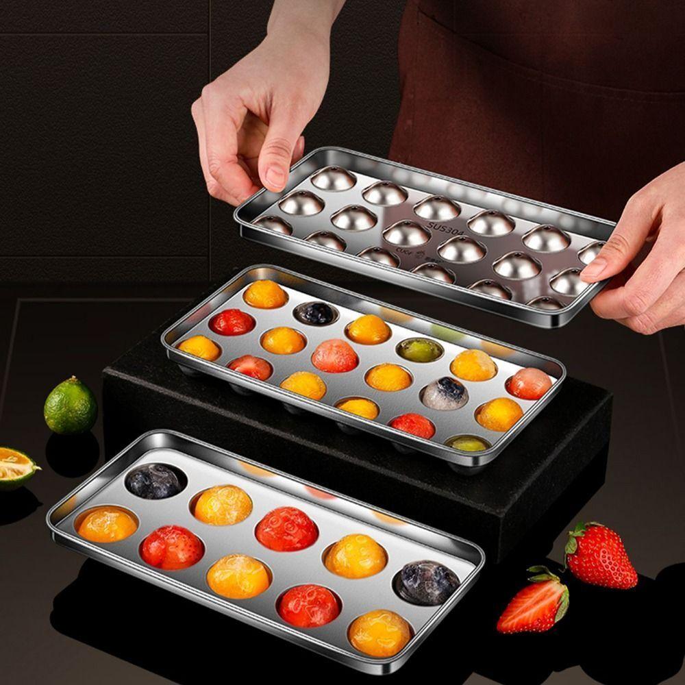 

Удобные сферические формы из нержавеющей стали, форма для ледяного шара, новая круглая форма для хоккея на льду «сделай сам»