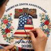 Americas 250th Anniversary Cross Kit with Liberty Bell and Floral Pattern for Handcraft Embroidery Projects 2026 Edition