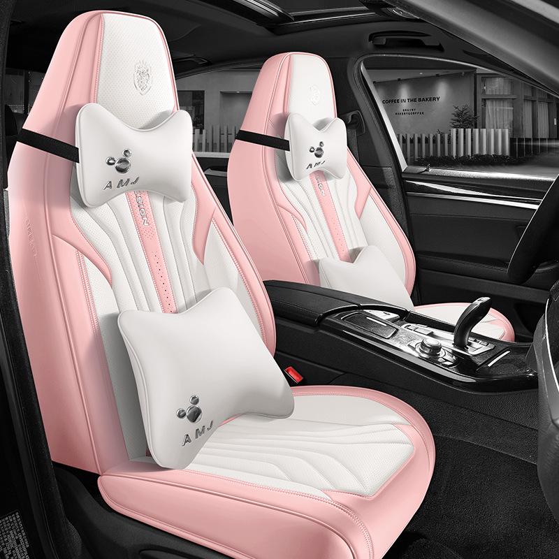 Leather Headrest Car Seat Cushion for BYD Dolphin, Song, Qin Plus DMi Pro EV - Universal Fit