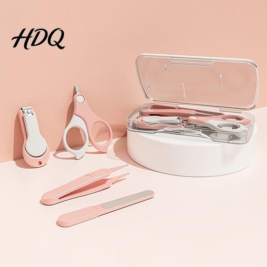 Kids Nail Clipper 4Pcs/Set Baby Kit with Clipper Scissors Tweezers File Trimmer Storage Case Manicure Pedicure Grooming Tools Kit for
