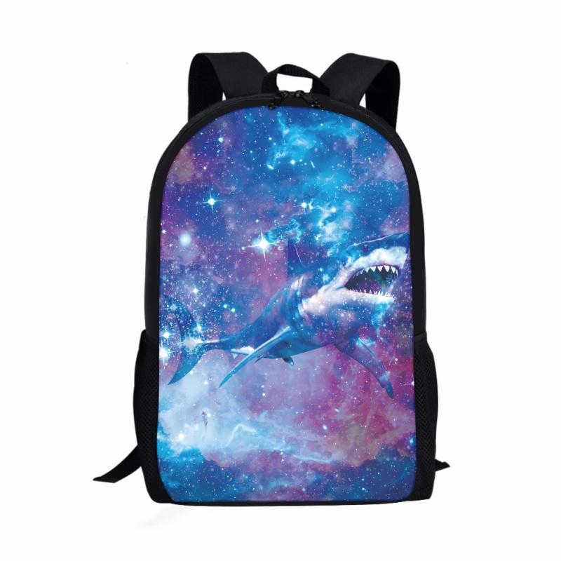 Ocean Sharks Pattern Print Students School Bag Boys Girls Kids Book Bag Daily Casual Storage Backpack Teenager Travel Rucksack