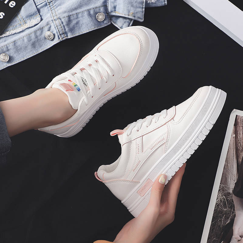 

Little white shoes women s spring and autumn new fashion Korean version, basic ins student casual board shoes platform shoes sports shoes 40 розовый