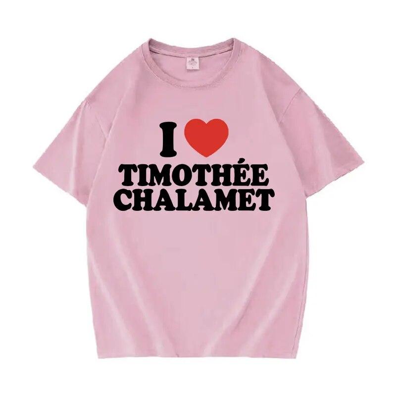 I Love THC Timothee Letter Graphic T Shirt Unisex Women Fashion O-Neck Short Sleeve T-shirts Casual 100% Cotton Oversized T-shirt