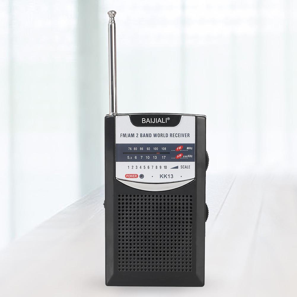 Portable Mini Radio Telescopic Antenna Outdoor Radio Dual Band Retro World Receiver AM/FM Pocket Radio for Outdoor Emergency Use