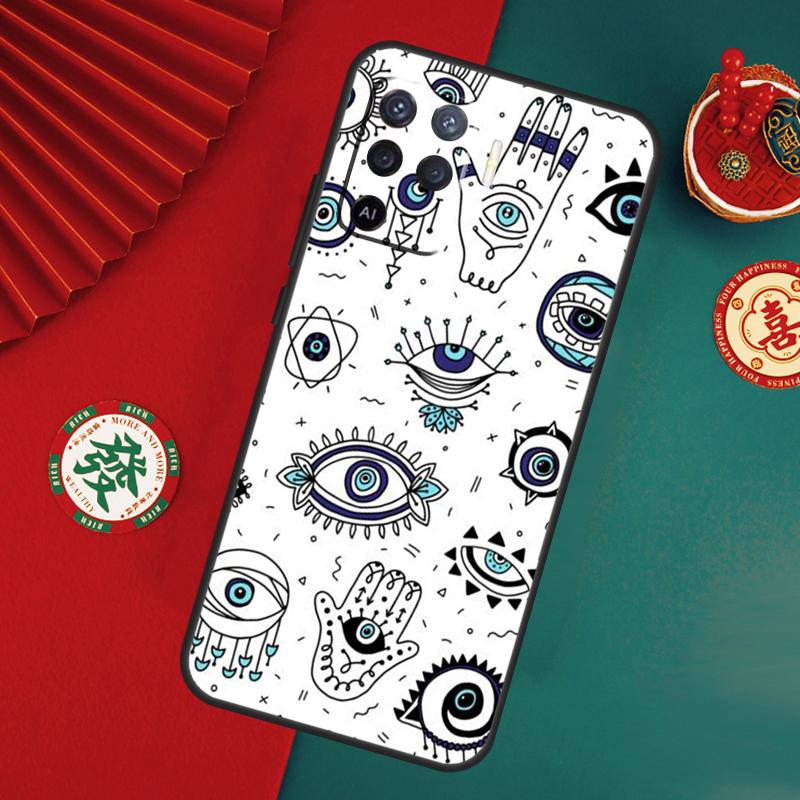 Lucky Eye Blue Evil Eye Print Case For Oppo A6 A5 Pro A15 A18 A38 A58 A78 A98 A54 A74 A94 A17 A57 A80 A60 A40 A16 A76 A96