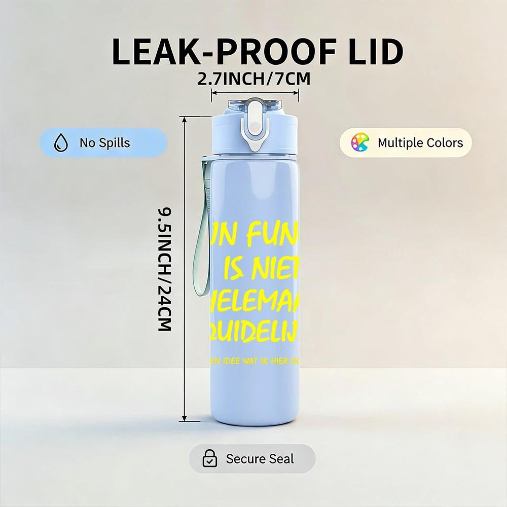 1PC Man Function Not Helmut Slogan Print 750ml Color Plastic Sports Water Bottle Leakproof Flip Straw Lid Suitable for Sports Office Home Use