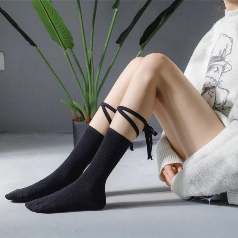 Ribbon Strap Fashion Lace-Up Socks