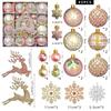 Electroplated Reindeer Plastic Hand-Painted Christmas Ball Set - Tree Ornaments