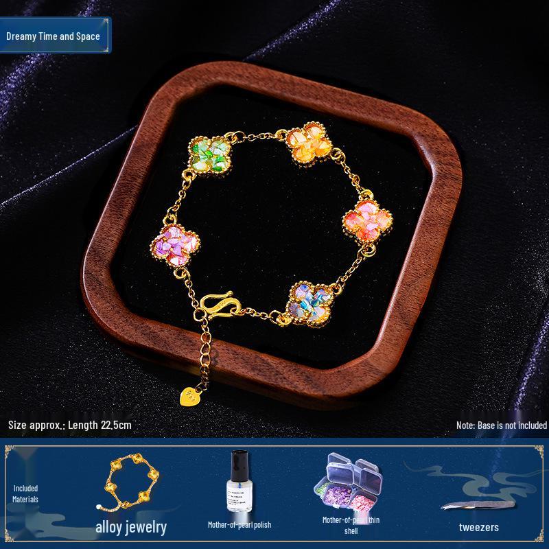 Mother-of-Pearl Bracelet DIY Kit: Shell Fragments Gift for Kids or Women's Day
