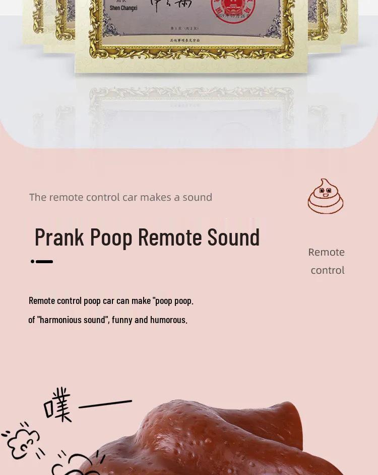 Remote Control Prank Poop Car - Sound & Movement Spoof Toy