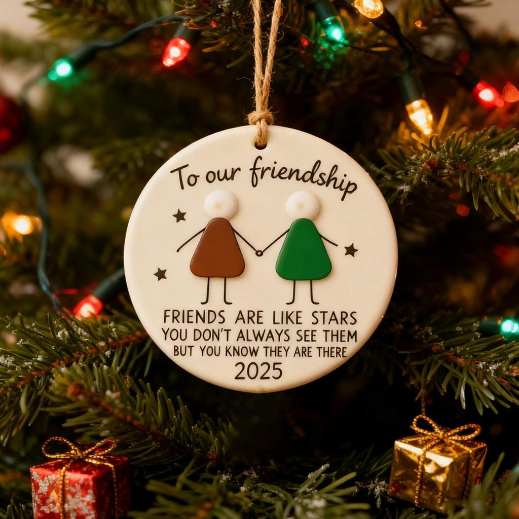 Friendship Christmas Tree Ornaments 2D Acrylic Holiday Decor Hangable Christmas Tree Decorations For Home Decorators Festival