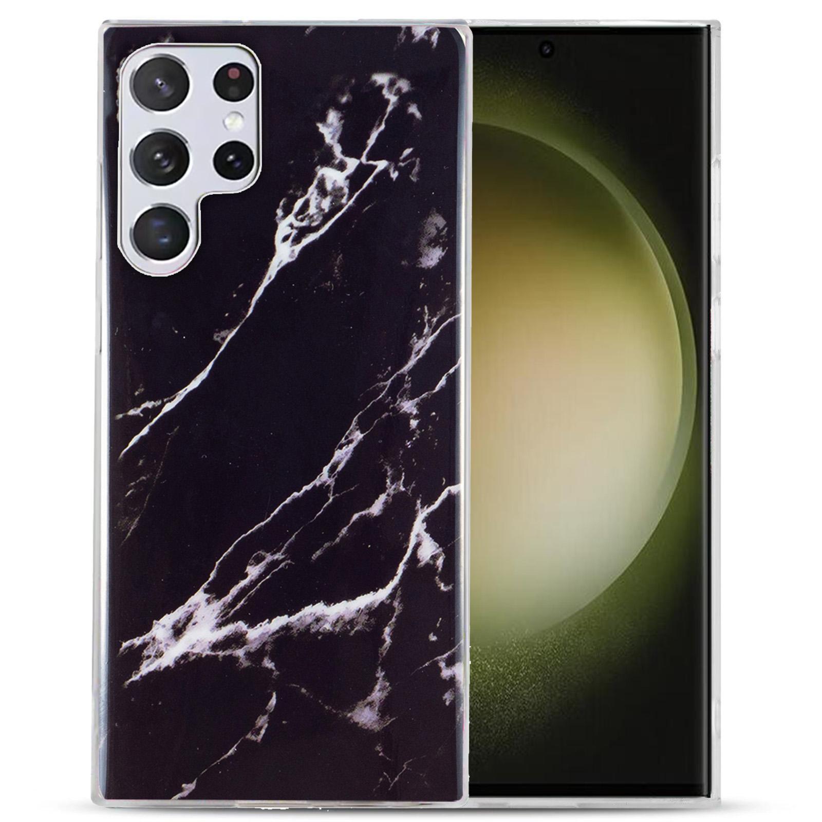 

Для Samsung Galaxy S23 Ultra IMD Мраморный узор Противоударный чехол из ТПУ Защита задней панели Чехол для телефона Black