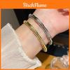 Nuovo Bracciale in Rame Placcato Zircone Stile Cinese Bambù con Design Elegante per Appassionati di Moda