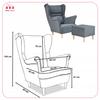 Zoja Wing Chair with Footrest Scandinavian Family Meble Gray Graphite