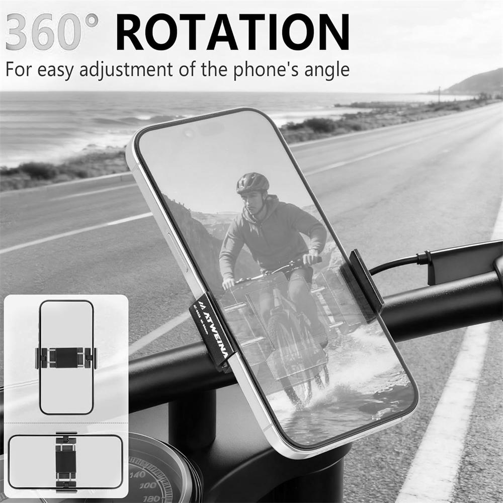CNC Aluminum Alloy Bicycle Handlebar Phone Holder, Motorcycle Phone Mount Clamp