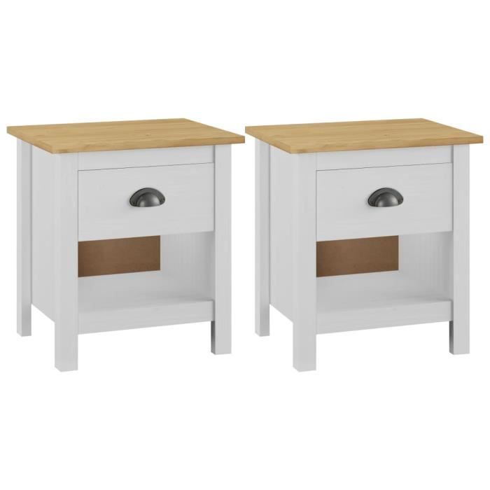 VidaXL Tables de chevet 2 pcs Hill Range 46x35x49,5 cm Pin solide