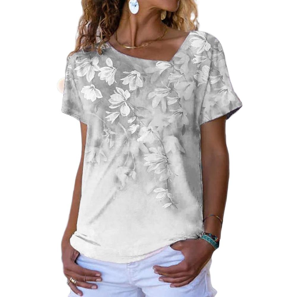 HNXC Damenmode, lässig, Sommer, einfarbig, kurzärmelig, Blusen und Hemden