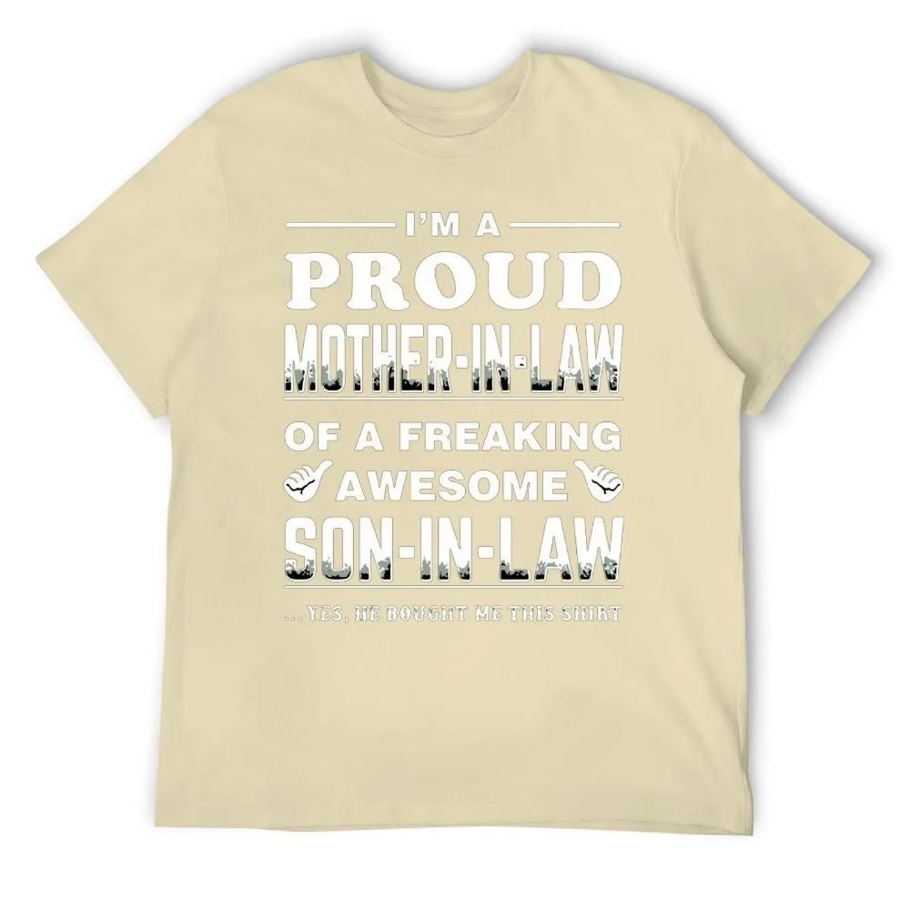 Mother's Day I M A Proud Mother In Law Unisex Crewneck Sweatshirt T-shirt Harajuku Motion  Humor Graphic Top Tee Graphic Cool Tr