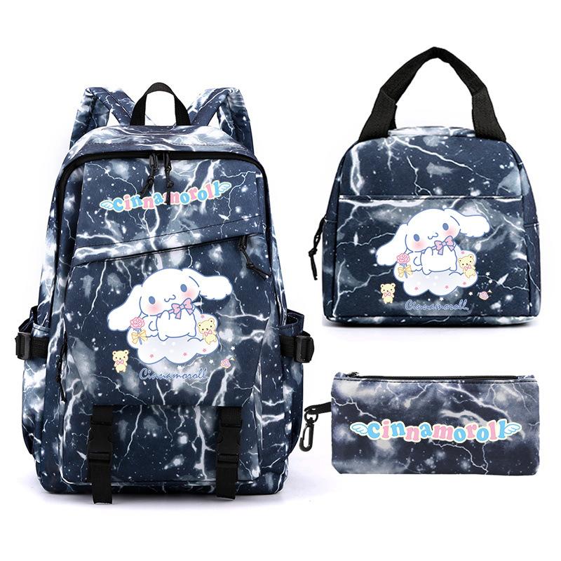 Cartoon Puppy Printed Schoolbag Set Backpack + Lunch Bag + Pencil Case Three-Piece Set