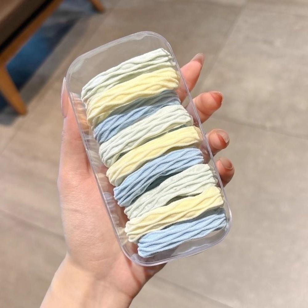 10 шт. Мягкие Эластичные Высокоэластичные Резинки для Волос Бесшовные Толстые Разноцветные Эластичные Резинки для Волос Вязаная Ткань Полотенца Прочные