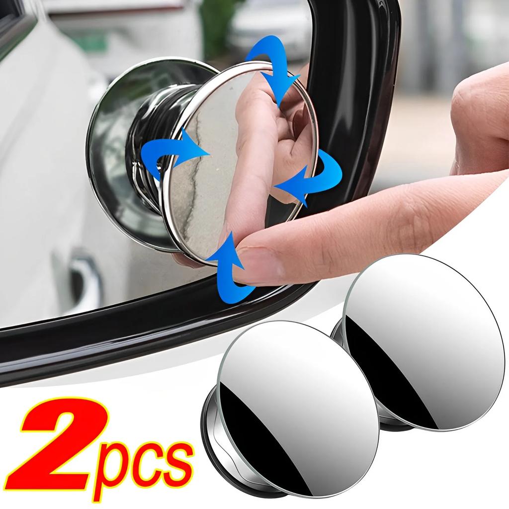 Rearview Mirror Small Round Mirror Car Reverse Mirror Rain Proof HD Suction Cup 360 Degree Blind Area Wide Angle