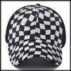 Baseball Checkered CZA463 [White Fang] Hat, Cap, Cap, Mesh, Pattern, Breathable, Adjustable, Casual, Men's, Women's, (Black)