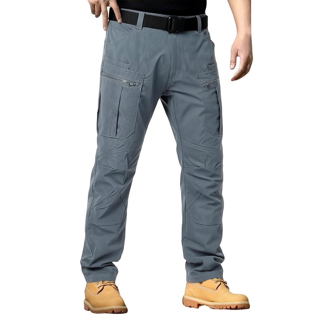 Men’s Cargo Pants Multi Pocket Lightweight Outdoor Pants with Adjustable Waistband