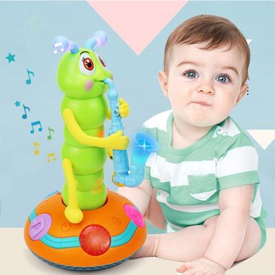 צעצוע זחל סקסופון רוקד מוזיקלי פנסים לד צעצוע מוזיקה חשמלי מהנה לילדים מתנה מושלמת ללמידה זמן משחק