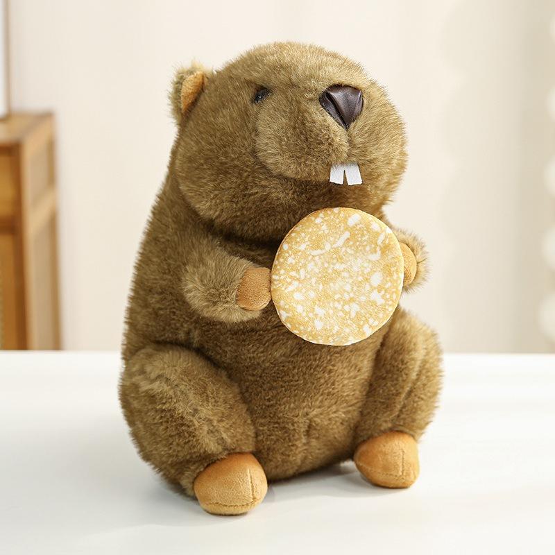 

Simulation Groundhog Doll Plush Toy Hamster Groundhog Doll Children s Company Soothing Ragdoll Doll 18cm（0.1kg）