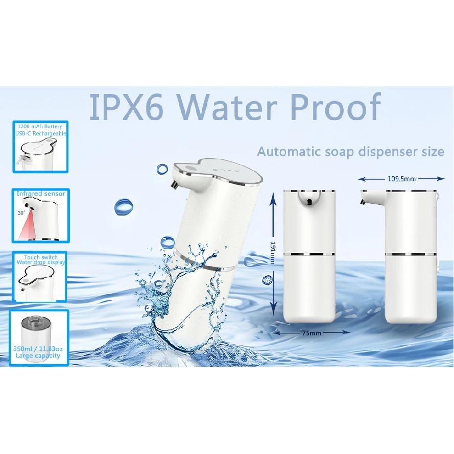 350ML Automatic Infrared Sensing Soap Dispenser Electric Non-Contact Foam Washing Machine Detergent Dispenser Wall Mounted