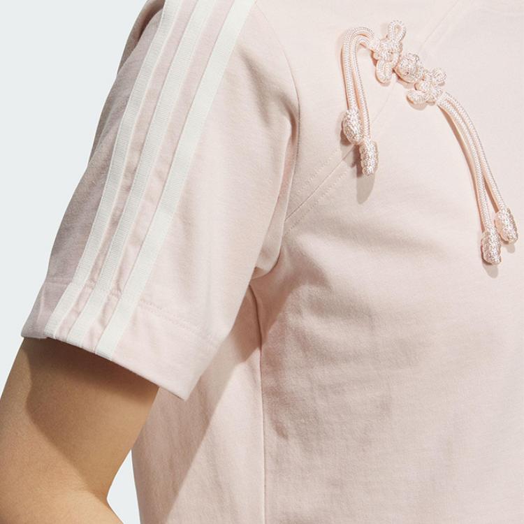 Adidas Originals Sports Lifestyle Series Comfortable Breathable Soft Sports Casual Short Sleeve T-Shirt Women Tops Pink KB6399