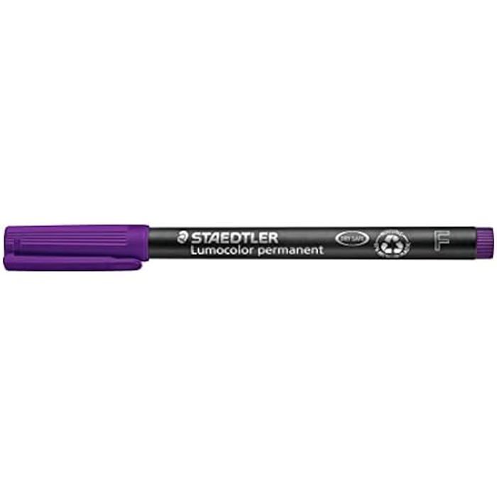 Feutre Permanent - STAEDTLER - Lumocolor 318 - Pointe Fine 0,6 mm - Couleur Violet - Lot de 10