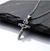 Stainless Steel Catholic Cross Necklace for Men,St. Benedict's Catholic Crucifix Pendant Necklace,Religion Gothic Jewelry Gift