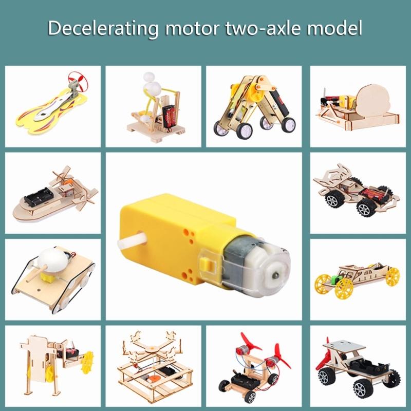 4Pcs 3V Double Shaft Geared Motor Gearmotor Intelligent Car Chassis Four Drive Motor for Intelligent Car Robot