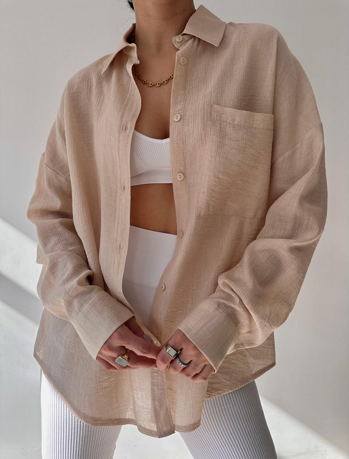 

Бежевая рубашка оверсайз Mai Kendall