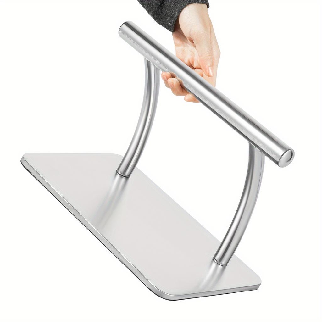 Stainless Steel Footrest – Ergonomic Salon & Home Foot Rest with Anti-Slip Base – 201 Stainless Steel – Silver