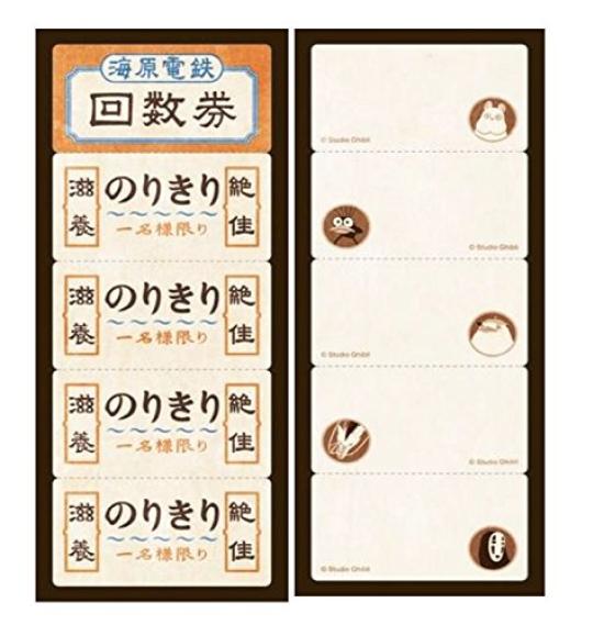 Spirited Away Sea Railway Commuter Ticket Memo