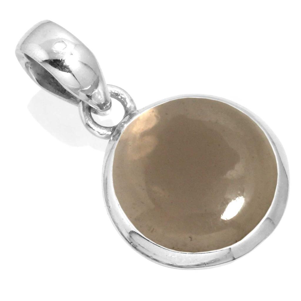 925 Sterling Silver Pendant Women Gemstone Handmade Jewelry Halloween Gift Malachite Moonstone Rose Quartz Red Stone Smoky Topaz Tiger Eye Victorian