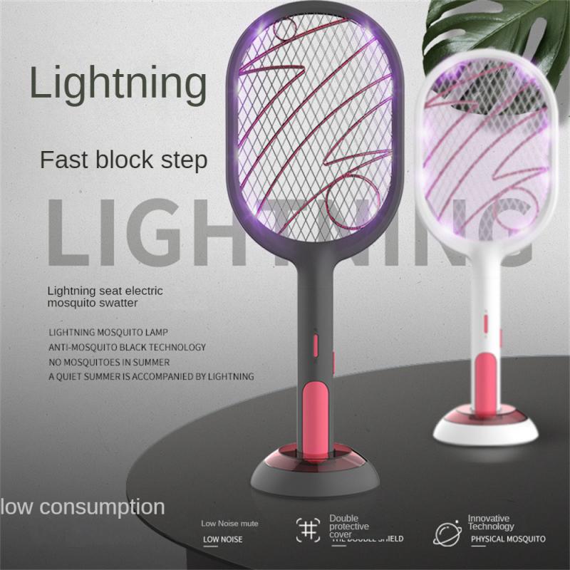 Mosquito Racket Large 2 In 1 Household Tools Racket Swatter Zapper Usb Rechargeable Summer Mosquito Killer