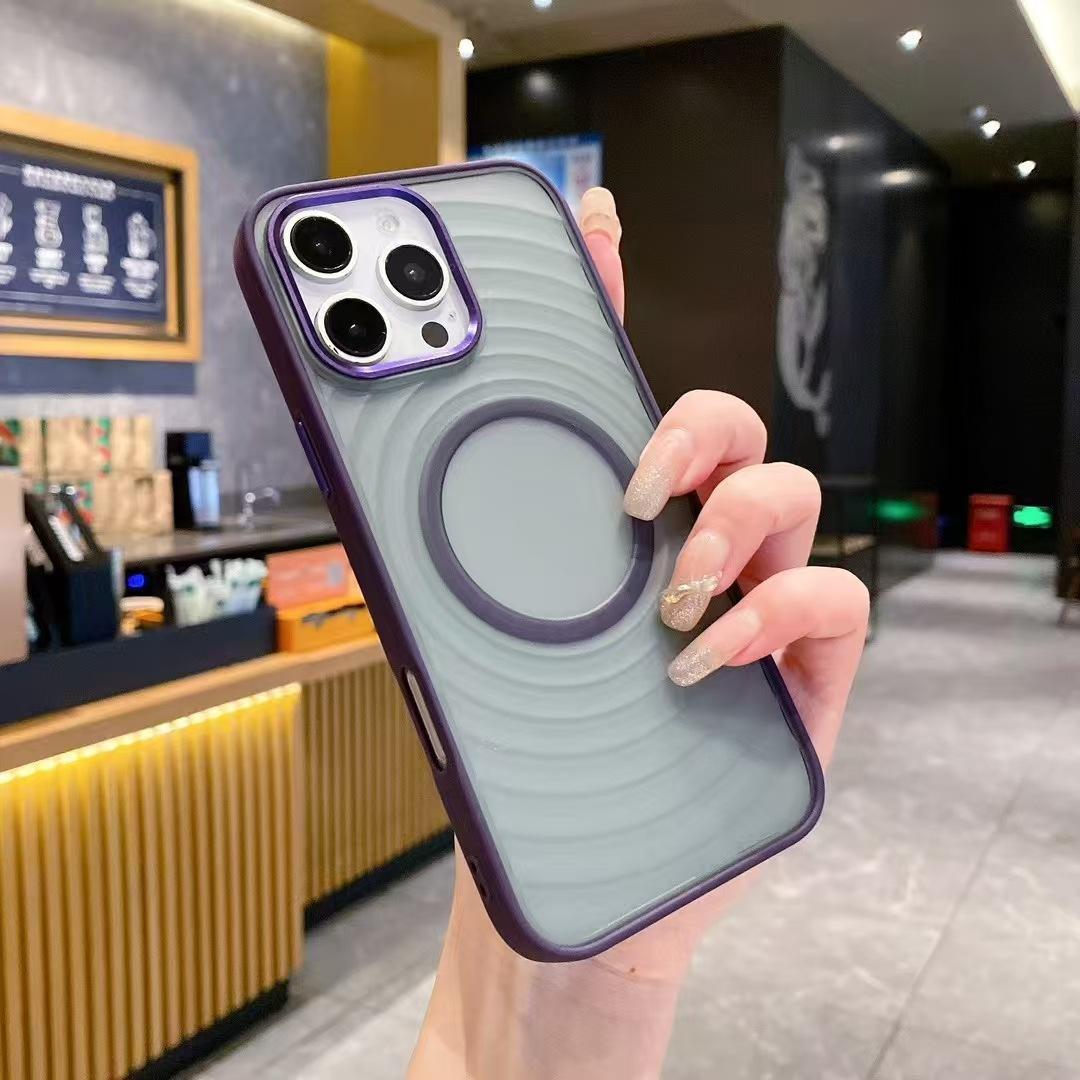 

Волнистый матовый магнитный чехол для телефона Apple 16promax, простой 15 противоударный 14 защитный чехол Apple 11