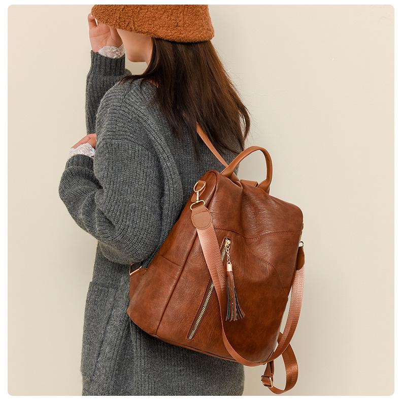 2025 Women's Simple Patchwork Anti-theft Outdoor Travel & Multifunctional Student Backpack