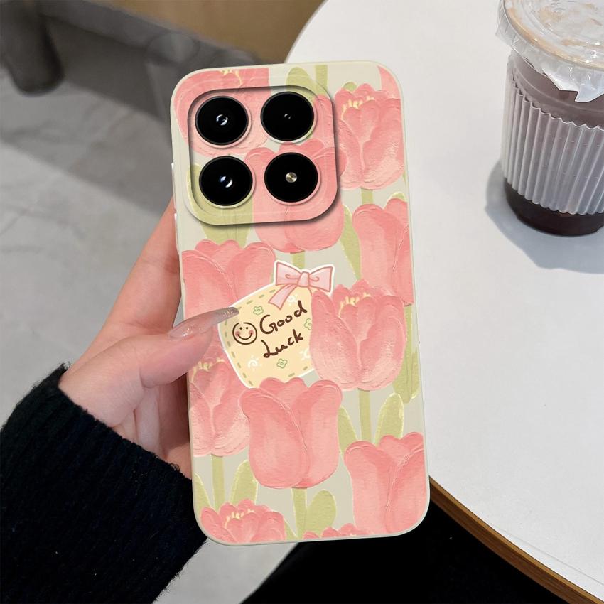 For Xiaomi 17 14 14T 15 15T Pro Poco C71 C75 M7 M8 F7 F8 Phone Case Cute Flower Avocado Pattern Shockproof Silicone Back Cover Shell For Xiaomi Casing
