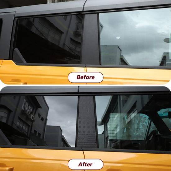 2pcs Window Pillar Sticker Decal Trim For Bronco -2025  Black Carbon Fiber