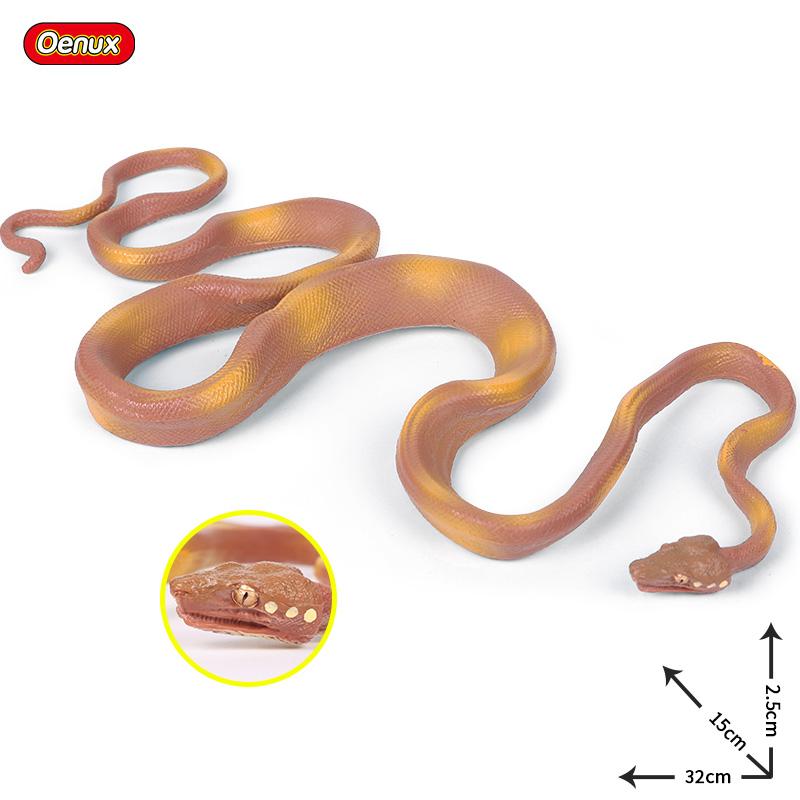 Oenux Simulation Forest Savage Snakes Animals Model Wild Cobra Rattlesnake Python Action Figures Party Favor Decor Kids Toy Gift