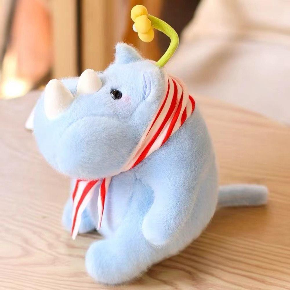 Fluffy Rhinoceros Plush Toy Interactive Stuffed Rhinoceros Doll  Party Supplies