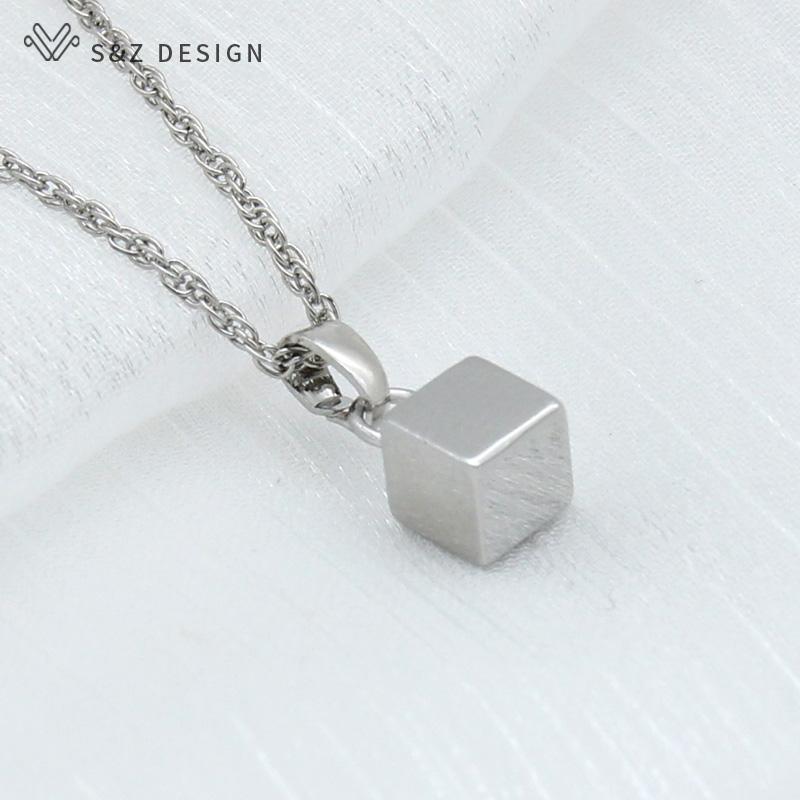 Fashion Simple Rose Gold Color Smooth Cubic Metal Drop Earrings Jewelry Sets For Women Girls Daily Pendant Necklace