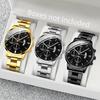 3PCS/Set Luxury Men Business Watches Fashion Calendar Quartz Watch Reloj Hombre